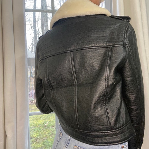 American eagle black leather jacket - Picture 4 of 6